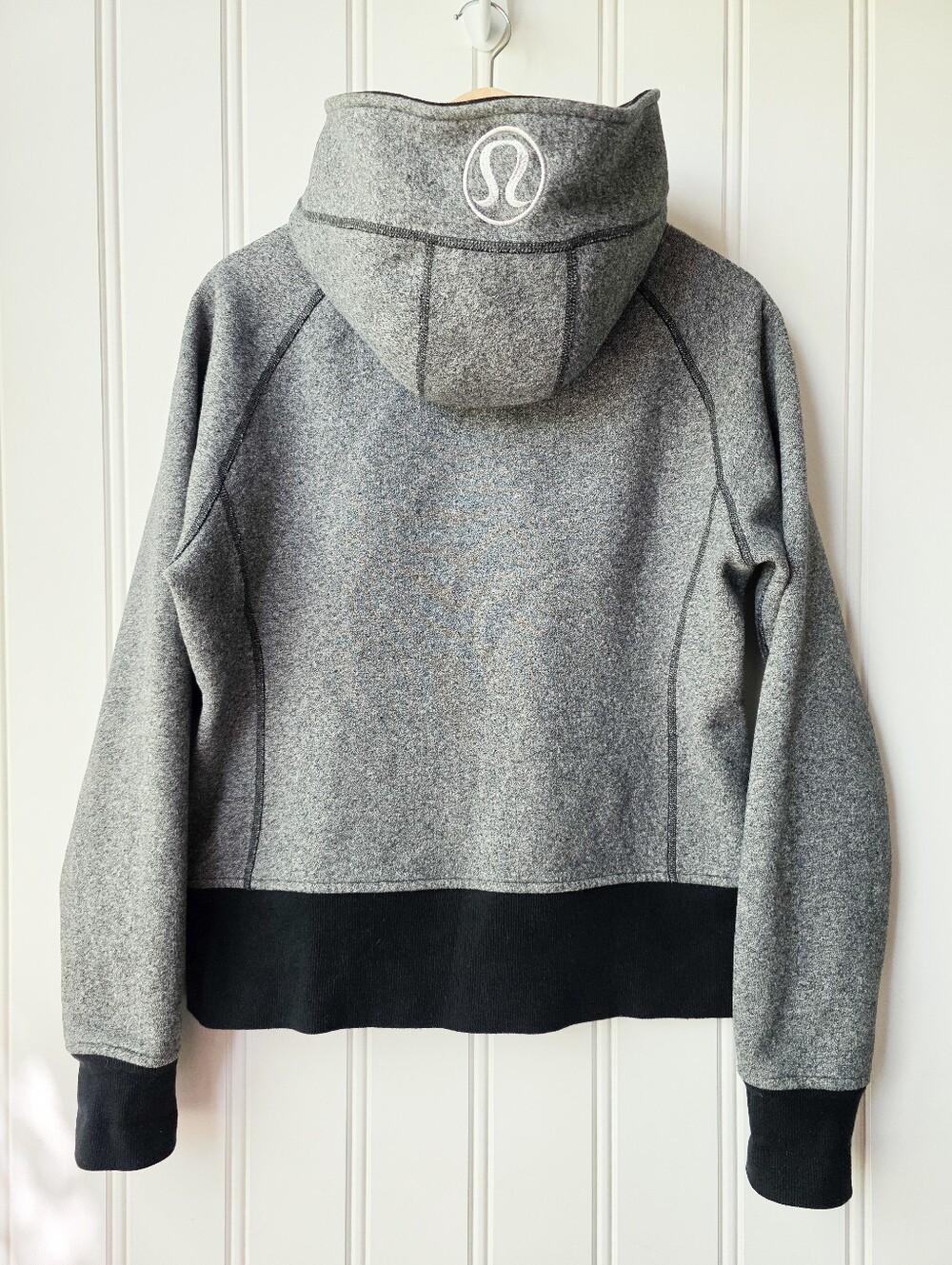 Lululemon Scuba Full Zip Hoodie Grey Black Size 12 - Picture 6 of 9